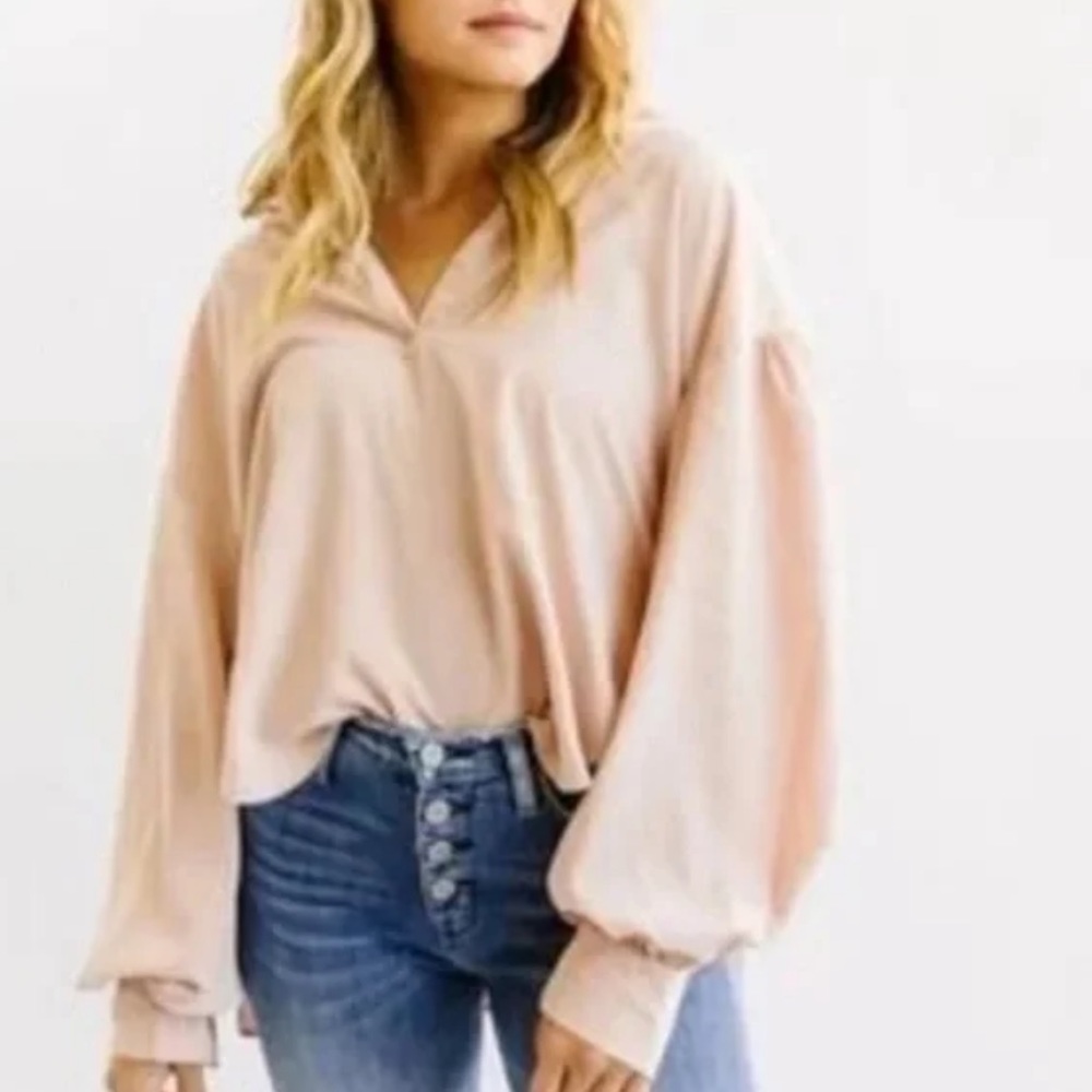 We The Free Love Until Tomorrow Balloon Sleeve Popover Shirt